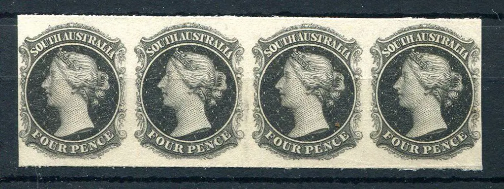 1860/69 4d QV Second roulette imperforate plate ... Image 1++