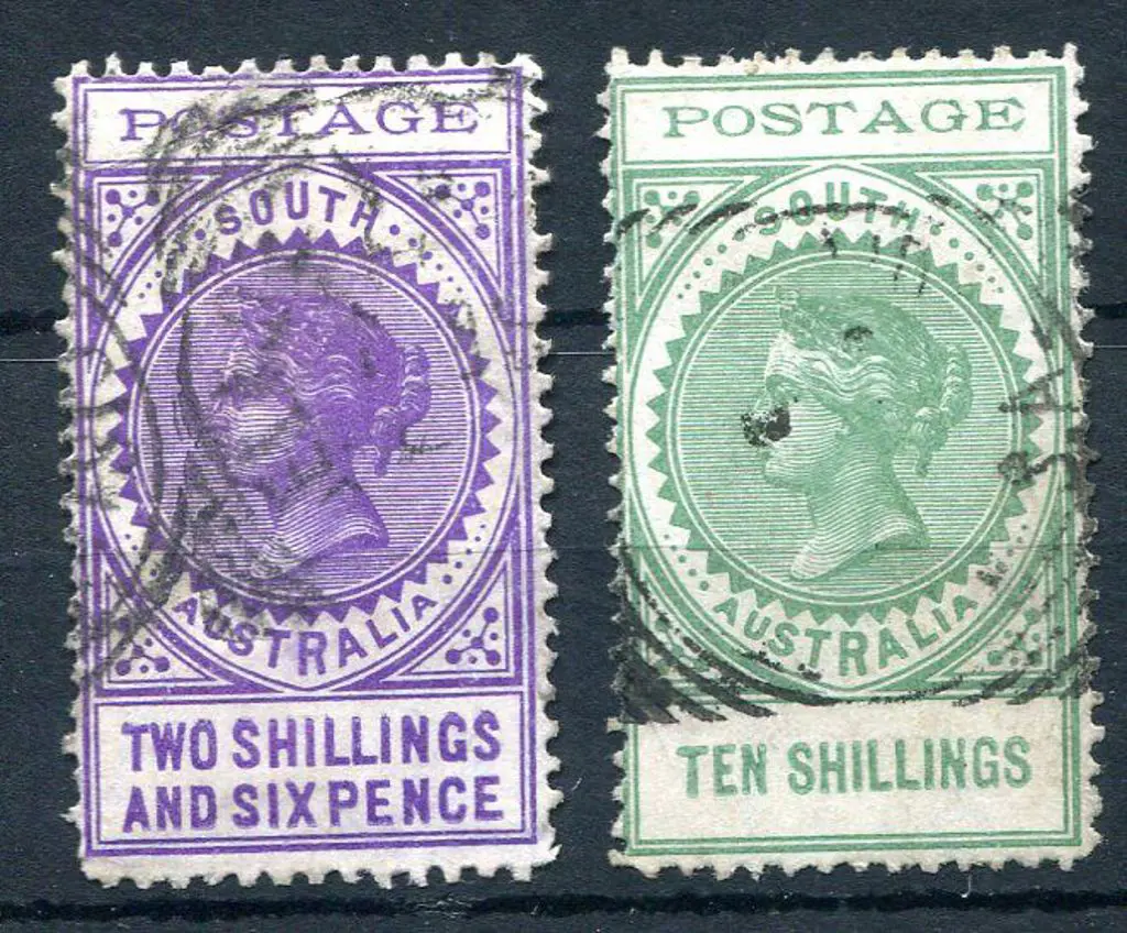 1902/04 2/6d bright violet & 10/- green thin ... Image 1++