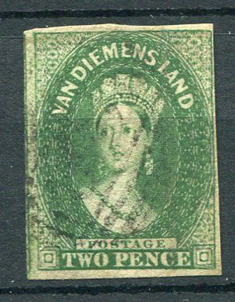 1855 2d deep green Chalon, wmk large star with 3 ... Image 1++