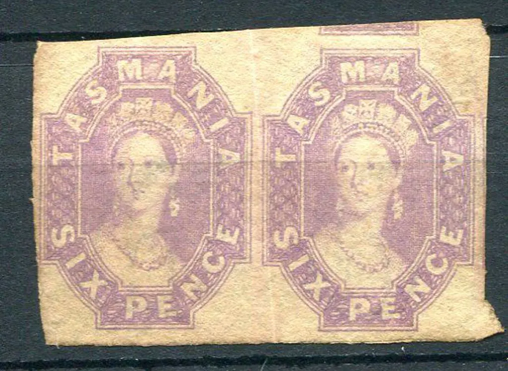 1860/67 6d reddish-mauve Chalon imperf pair ... Image 1++