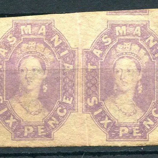 1860/67 6d reddish-mauve Chalon imperf pair ...