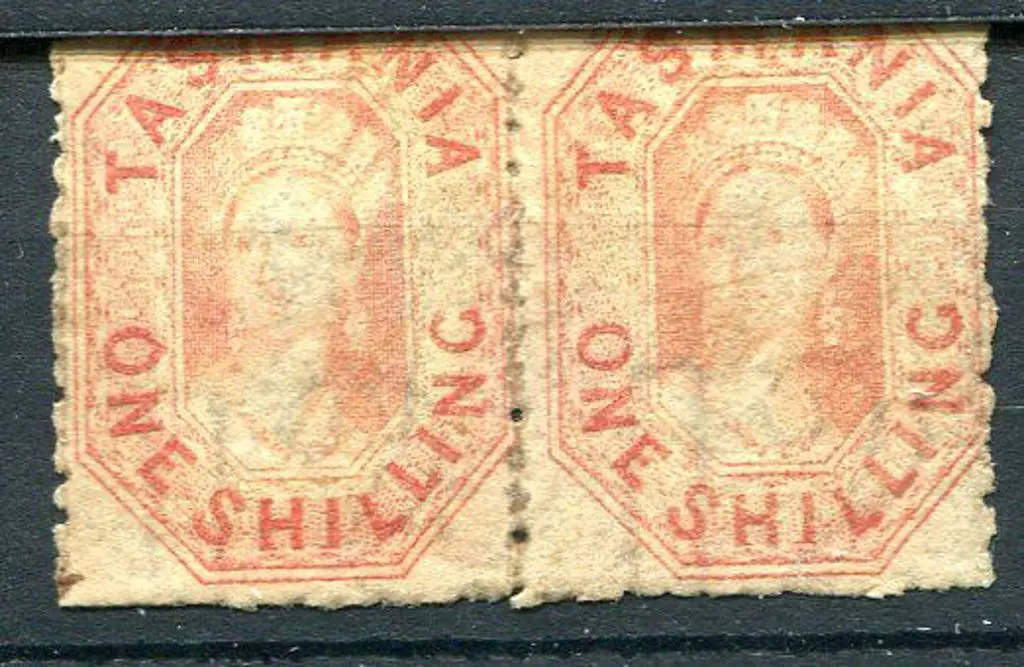 1871/91 1/- brown-red perf. 11½ horiz pair , wmk ... Image 1++