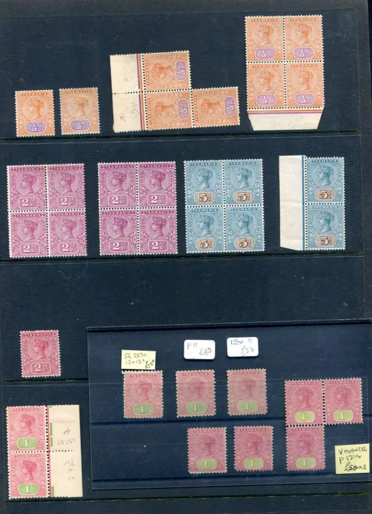 1892 ½d, 2½d & 5d in MUH blocks of 4 with extra ... Image 1++