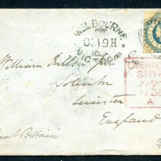 1854 (9th Oct) Melbourne to Leicester, England ...