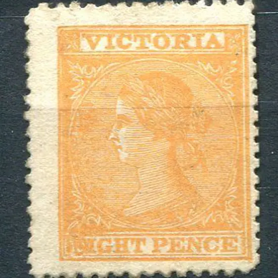1863/73 8d orange laureate. MLH, centred to right. ...