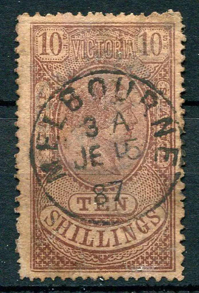 1884/96 10/- brown on rose on glazed paper, perf ... Image 1++