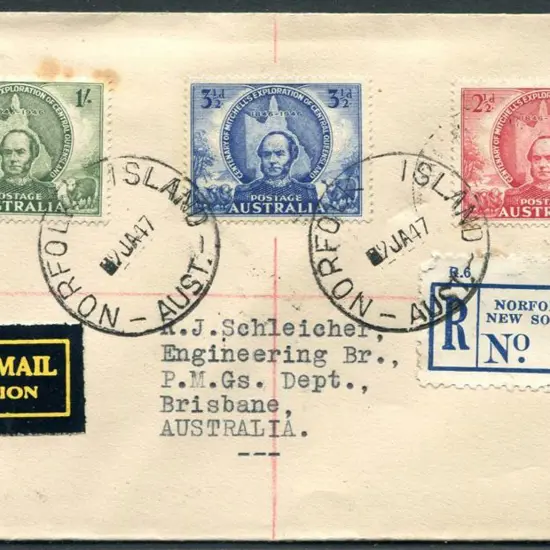 1947 (2nd Jan) Mitchell set of 3 Registered FDC ...