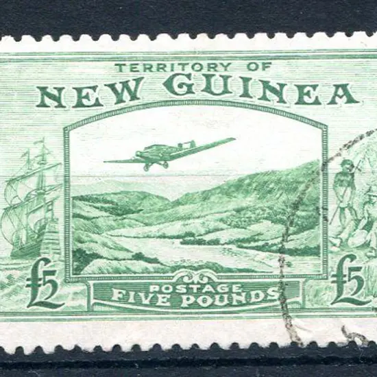 1935 £5 emerald-green Bulolo Goldfields Airmail. ...