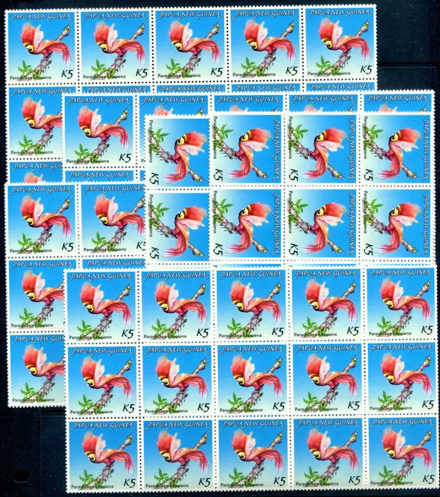 1984 K5 Bird of Paradise in MUH blocks of 30 x 6. ... Image 1++