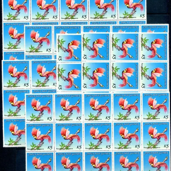 1984 K5 Bird of Paradise in MUH blocks of 30 x 6. ...