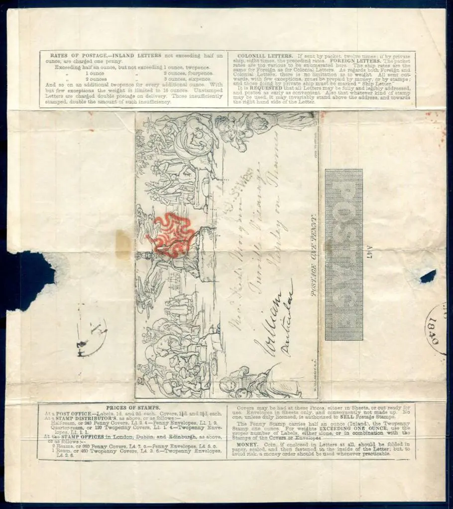 1840 1d black Mulready letter sheet used with ... Image 1++
