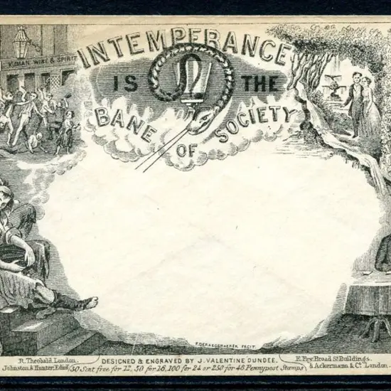 1840 Mulready Caricature Envelope inscribed ...