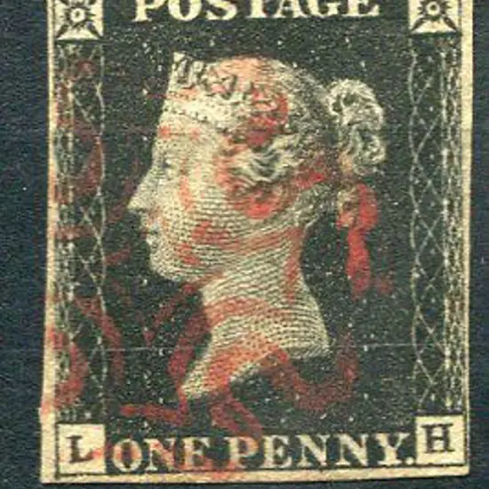 1840 1d black fine used with neat red Maltese ...
