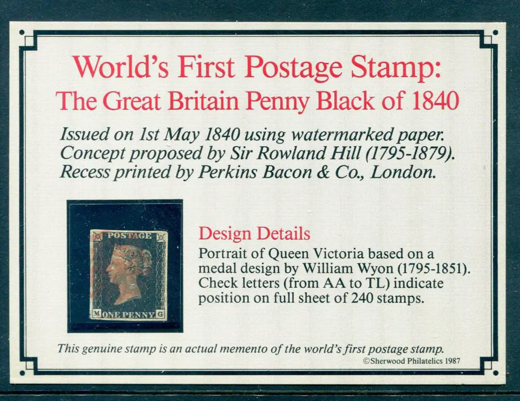 1840 1d black with 4 clear margins & cancelled by ... Image 1++