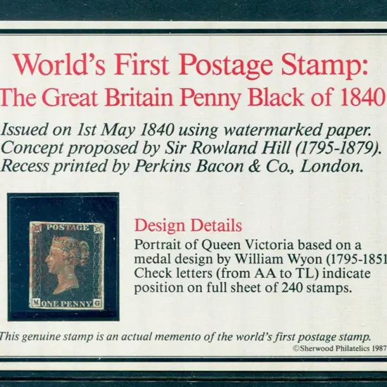 1840 1d black with 4 clear margins & cancelled by ...