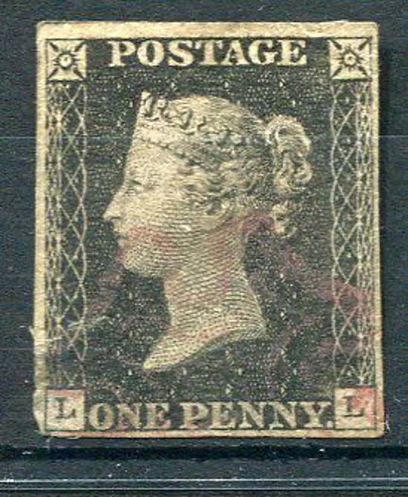 1840 1d black, plate 2 used with indistinct red ... Image 1++