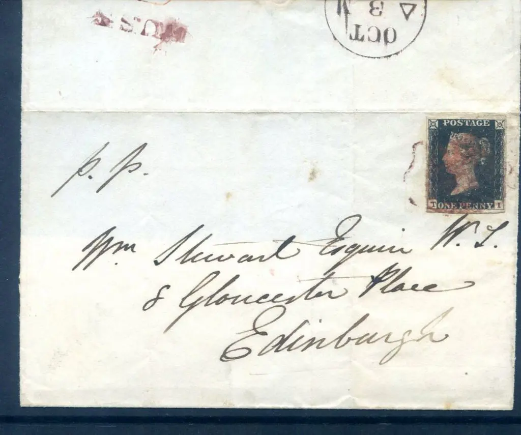 1840 (2nd Oct) 1d black, Plate 6 on entire ... Image 1++