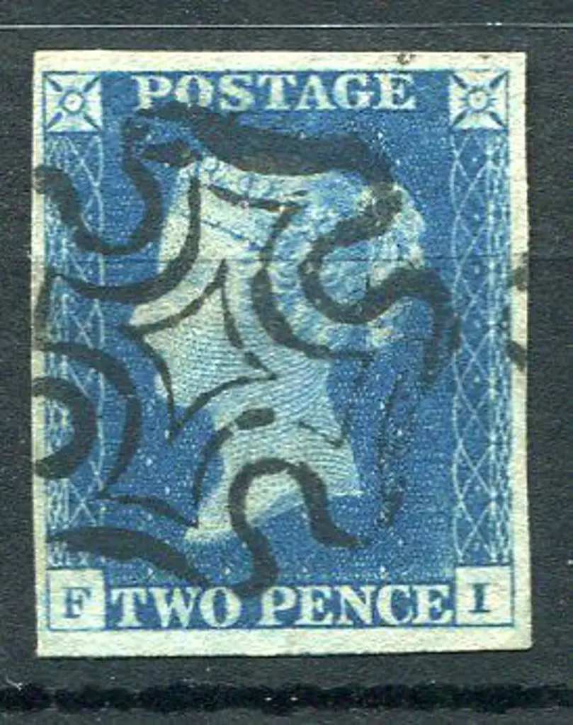 1840 2d deep full blue with crisp black Maltese ... Image 1++