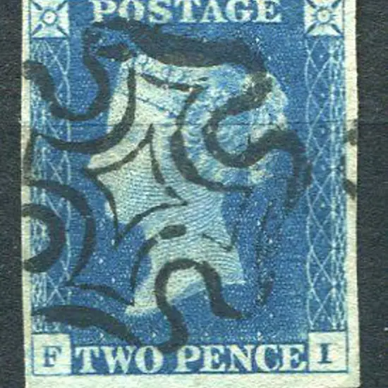 1840 2d deep full blue with crisp black Maltese ...