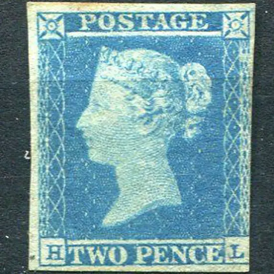 1841 2d blue with 3½ margins & lettered "HL". MNG ...