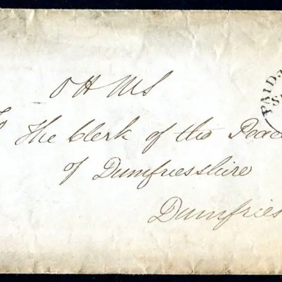 1844 stampless entire with "OHMS" in m/s & ...