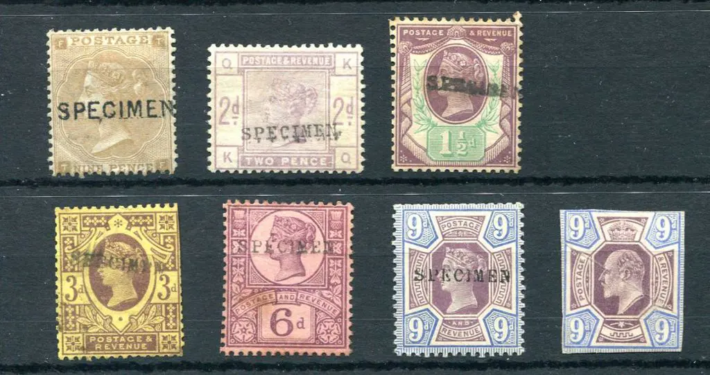 1862/64 9d bistre QV ovptd "SPECIMEN" MH with 40% ... Image 1++