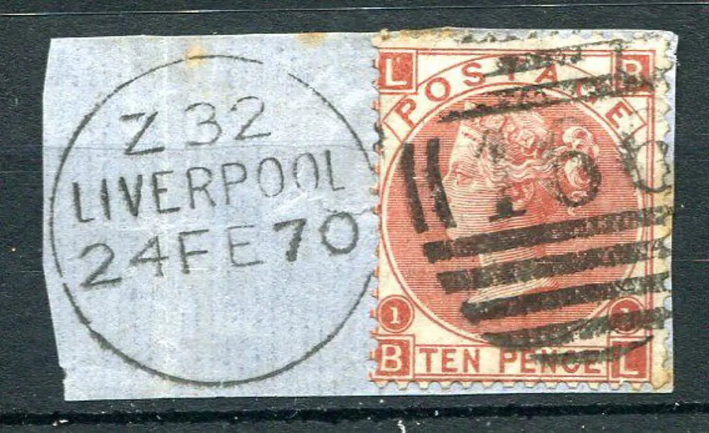 1867/80 10d deep red-brown, plate 1 on piece tied ... Image 1++
