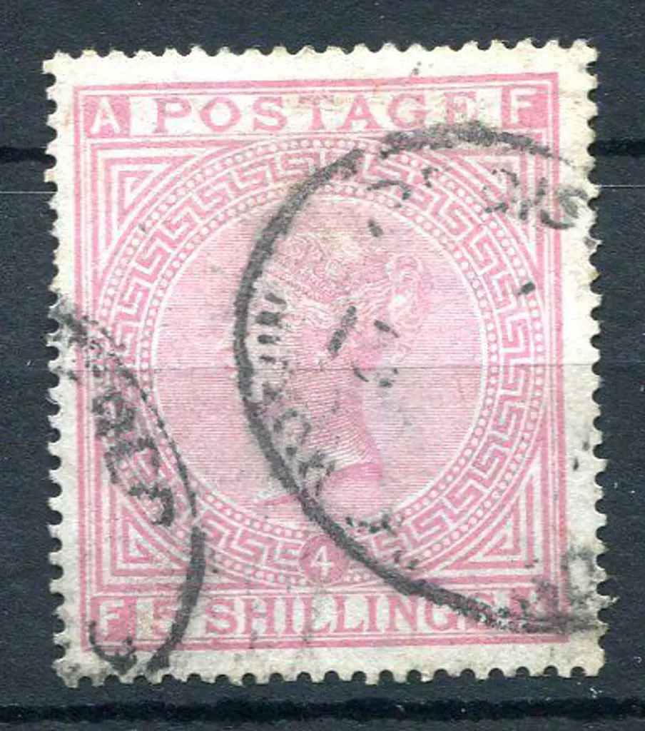 1867/83 5/- rose QV on white paper, perf.14. Used ... Image 1++