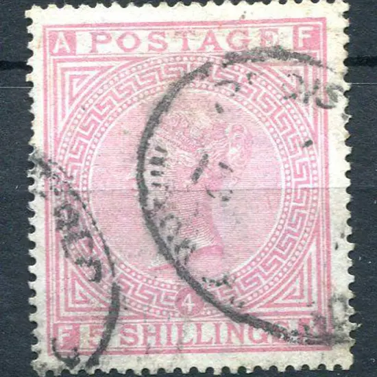 1867/83 5/- rose QV on white paper, perf.14. Used ...