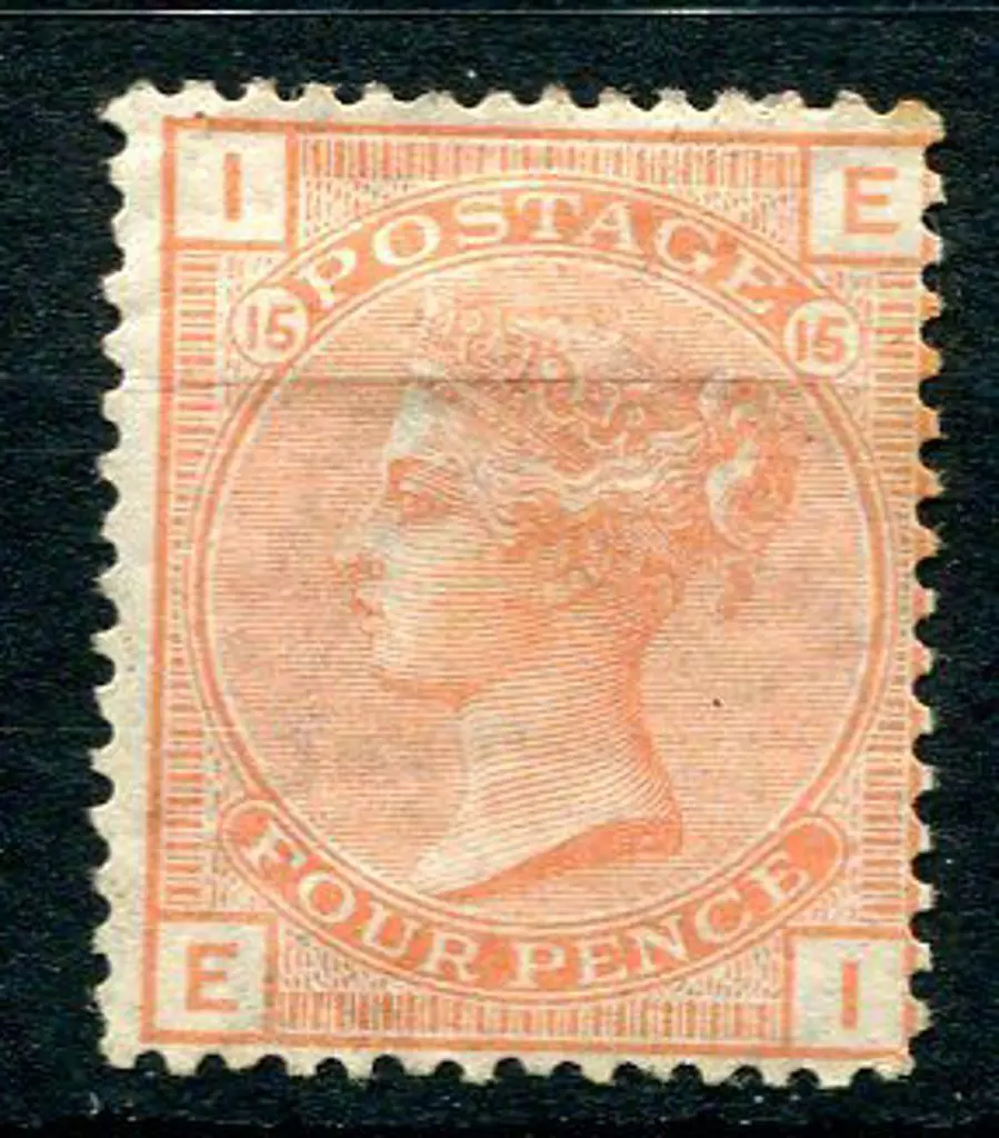 1873/80 4d vermilion, plate 15 with large coloured ... Image 1++