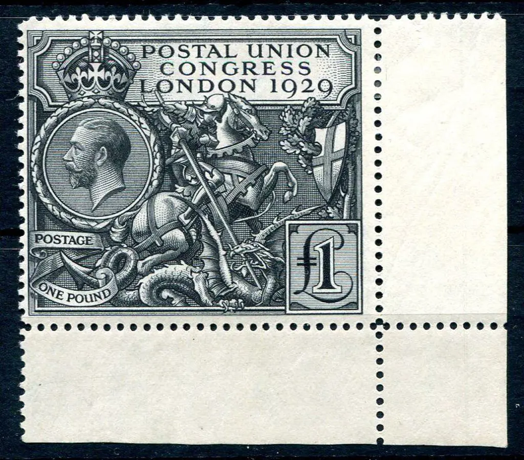 1929 £1 PUC lower right marginal single. Fine MLH. ... Image 1++