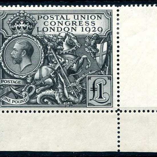 1929 £1 PUC lower right marginal single. Fine MLH. ...