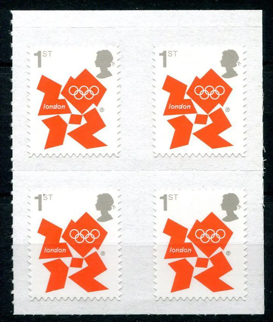 2012 London Olympics 1st class orange S/A block of ... Image 1++