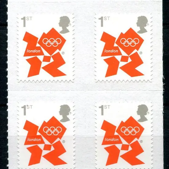 2012 London Olympics 1st class orange S/A block of ...