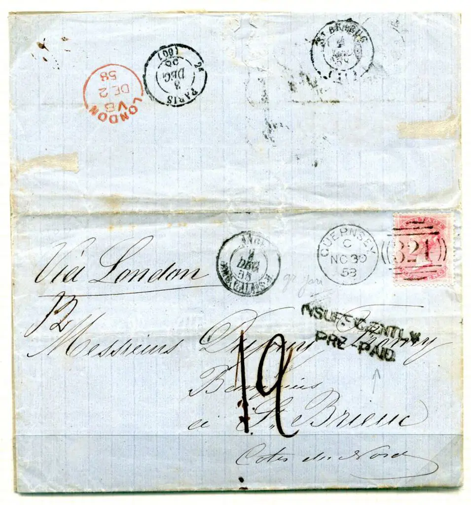 1858 (30th Nov) entire pre-paid with 4d ... Image 1++