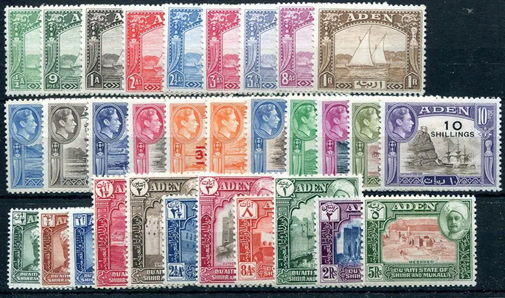 Aden 1937 Dhows to 1R, 1951 surcharges to 10R & ... Image 1++