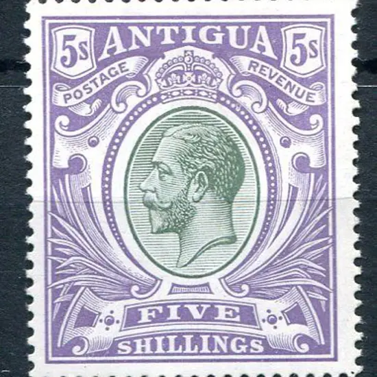 Antigua 1913 5/- grey green & violet KGV. MUH & ...