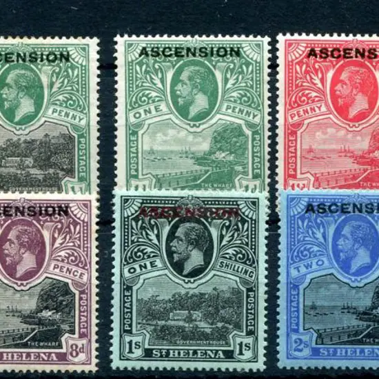 Ascension 1922 "ASCENSION" ovpts on St Helena ...