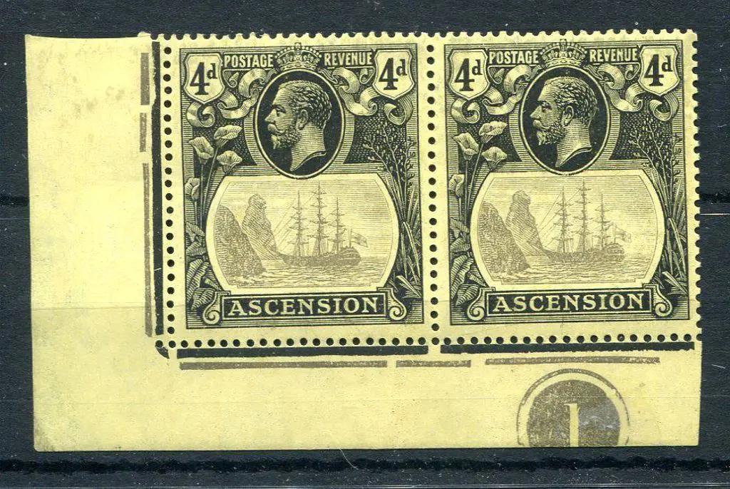 Ascension 1924 4d grey-black & black on yellow ... Image 1++