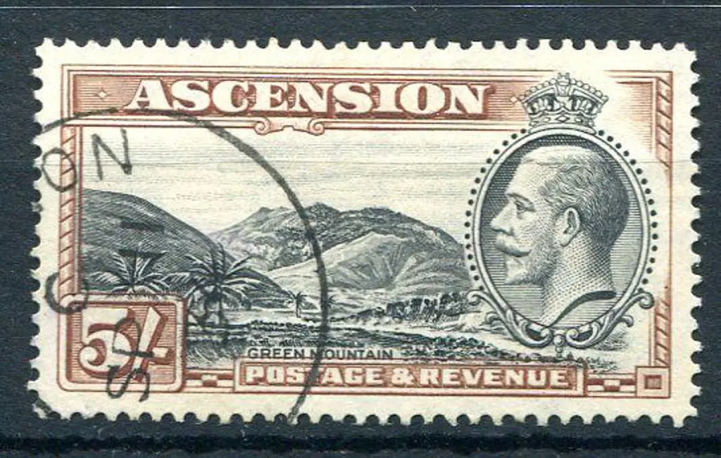 Ascension 1934 5/- black & brown. Fine used with ... Image 1++
