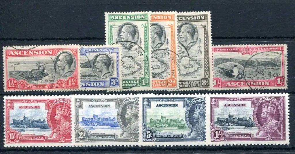 Ascension 1934 KEVII Pictorials to 1/- excl ½d & ... Image 1++