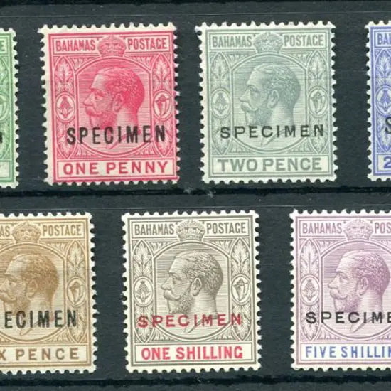 Bahamas 1912/19 KGV defins, MCA wmk set of 9 to £1 ...