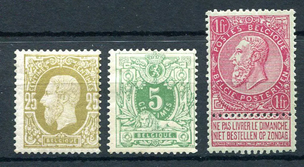 Belgium 1869/78 25¢ bistre (light crease), 1884/88 ... Image 1++