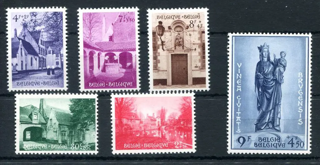 Belgium 1954 Beguinage of Bruges set of 6. Fresh ... Image 1++