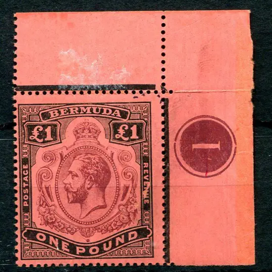 Bermuda 1918/22 £1 purple & black on red, MCA wmk ...