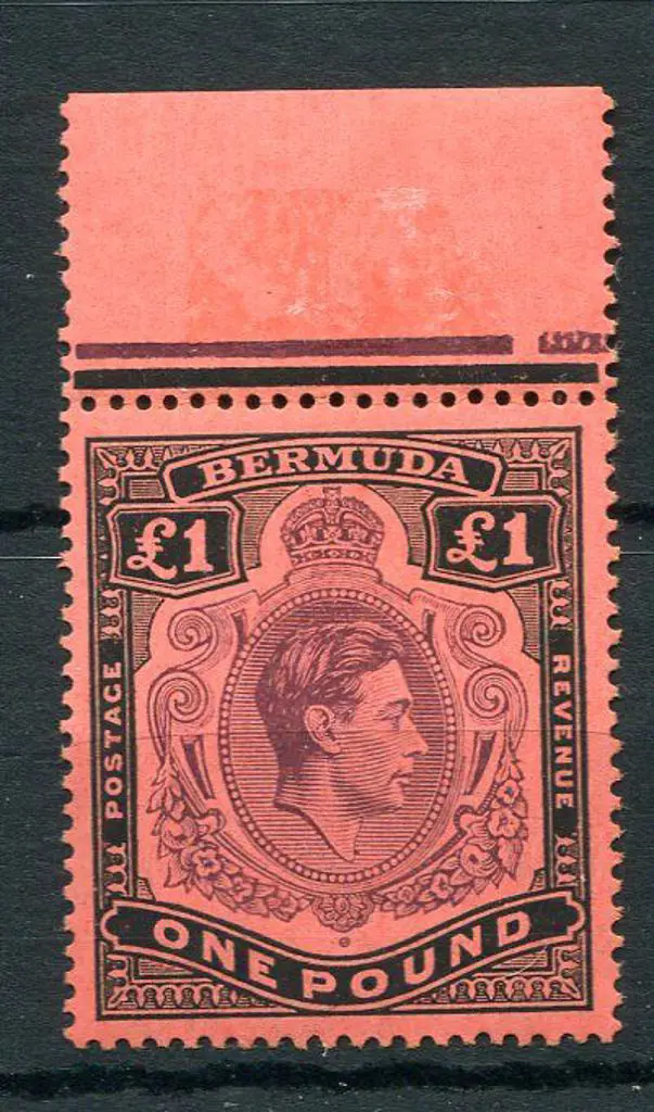 Bermuda 1938/53 £1 deep reddish-purple & black on ... Image 1++