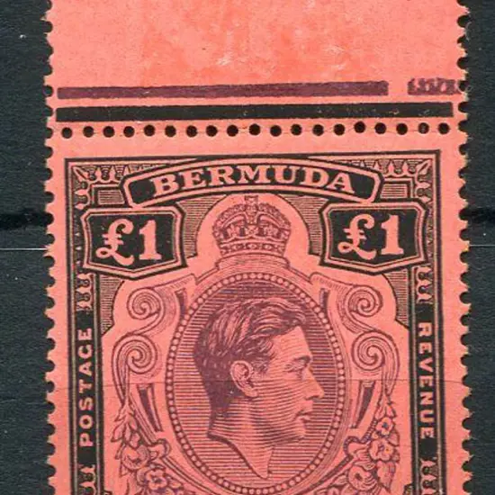 Bermuda 1938/53 £1 deep reddish-purple & black on ...