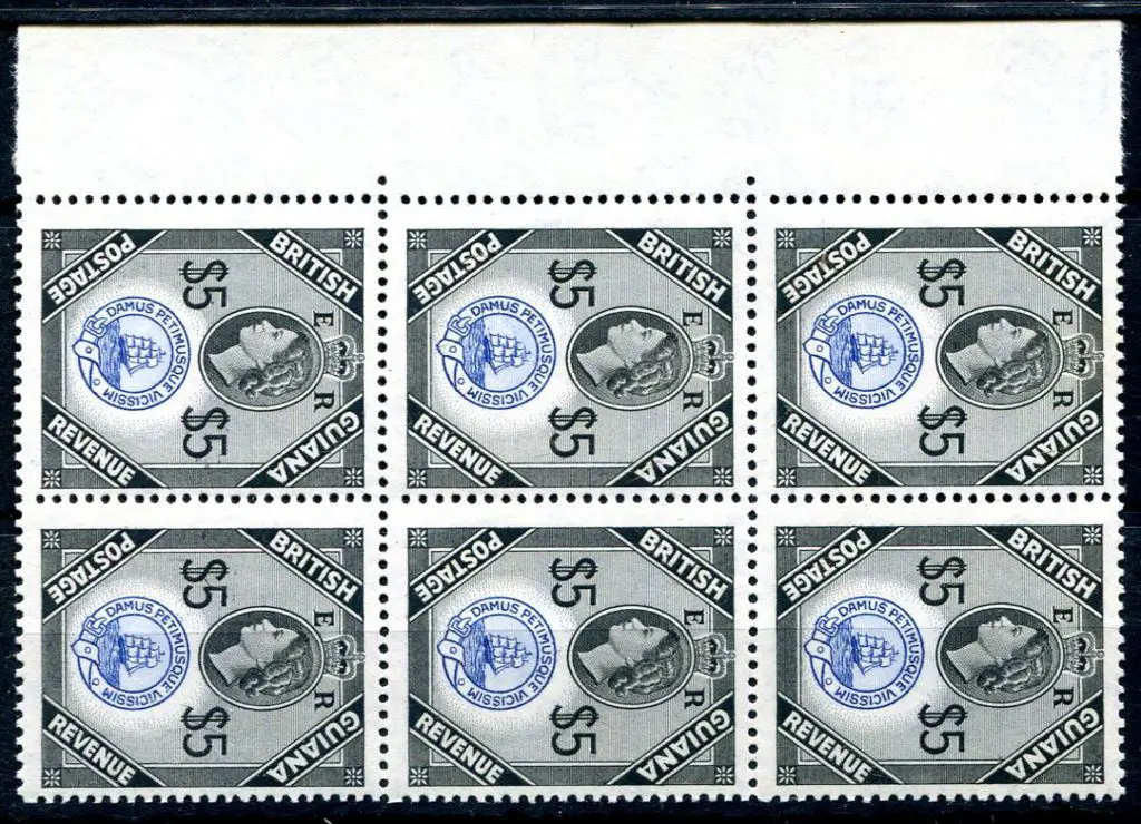 British Guinea 1954/63 $5 ultramarine & black QEII ... Image 1++