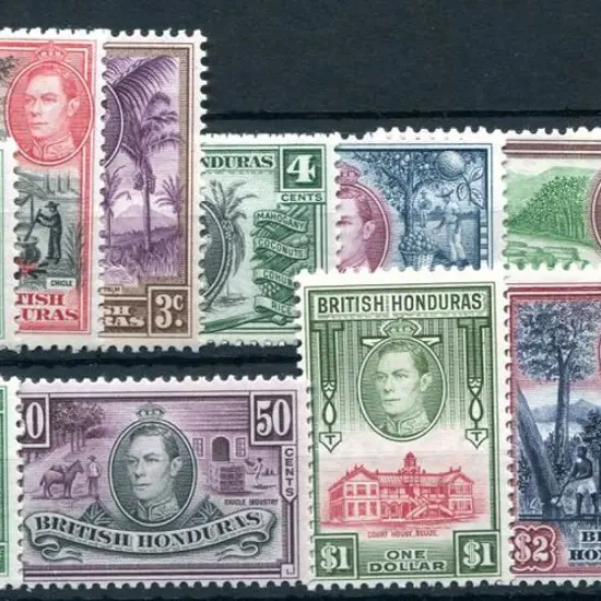 British Honduras 1938/47 KGVI Pictorials to $5. ...