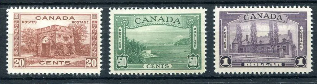 Canada 1937/38 20¢, 50¢ & $1 Pictorials. Superb ... Image 1++